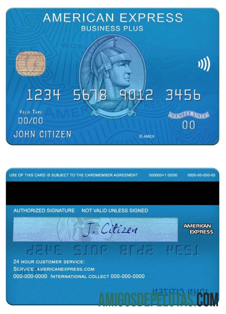 Cartão Amex Blue Business Plus do USA Citizens Bank amostra